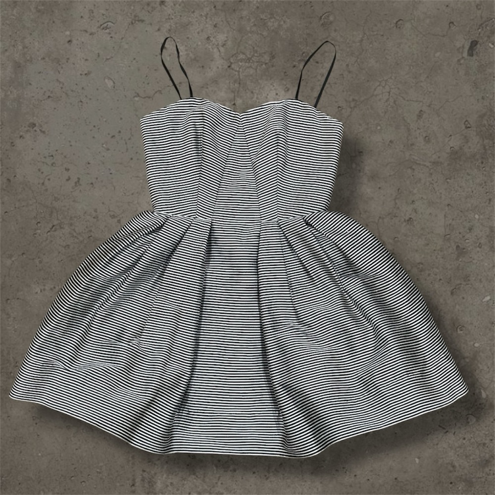 Jill by Jill Stuart Black and White Striped Mini Dress Size 4